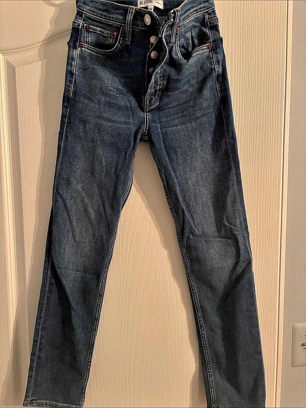 Re/Done Women's Blue Skinny Jeans Waist 24